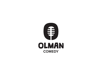 Olman Logo comedy funny icon logo mark microphone standup symbol