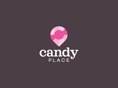 Candy Place Logo candy logo mark pin pink place sweets symbol