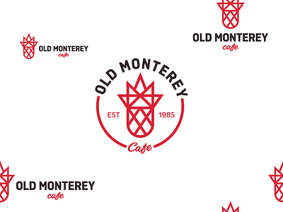 Old Monterey Logo breakfast cafe california diner logo lunch old pineapple usa