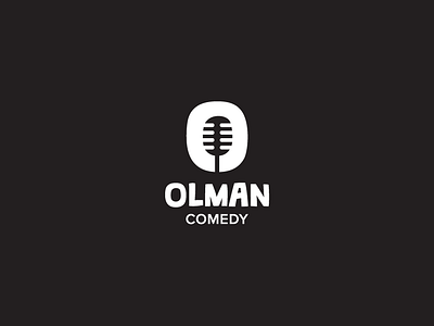 Olman Comedy Logo comedy funny logo microphone o standup symbol