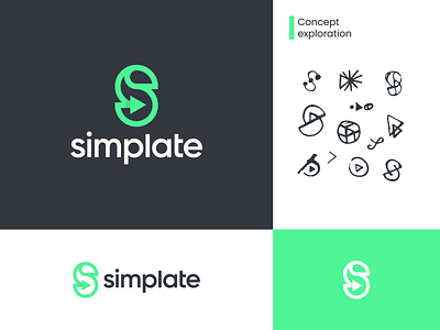 Simplate Logo ad agency app application branding content efficiency enterprise logo simple template tool video video app