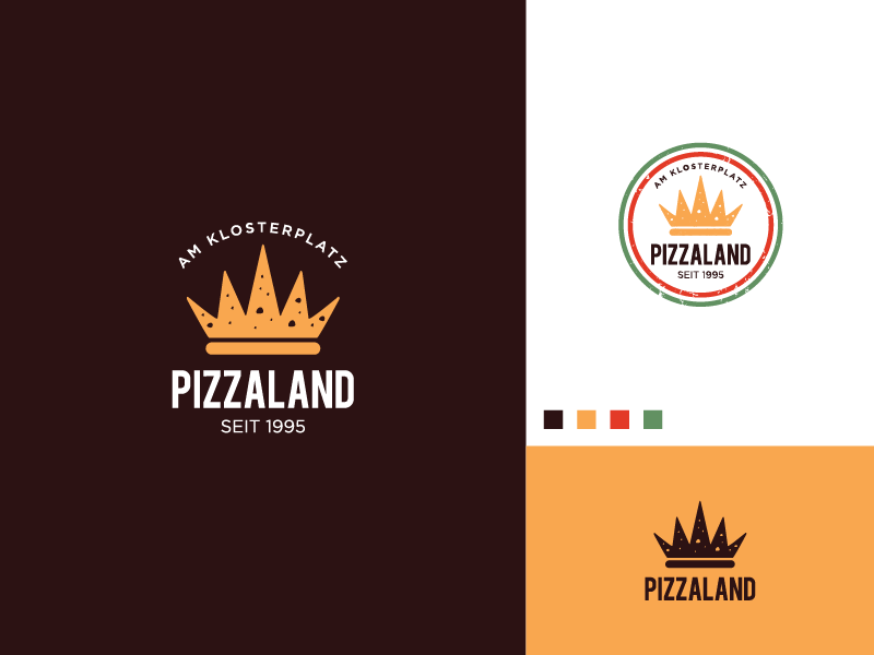 Pizzaland Logo By Slavisa Dujkovic Logo On Dribbble