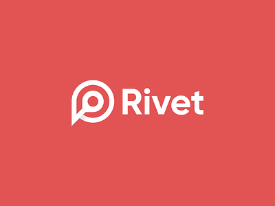 Rivet App Logo Design app icon app logo application icon branding chat logo collaboration logo communication app logo design map pin logo