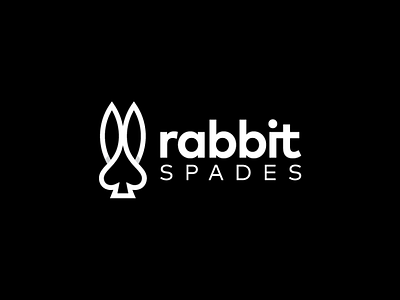 rabbit spades logo design branding bunny cards ears logo logo design logodesign logodesigner magic mark negative space logo rabbit spades symbol
