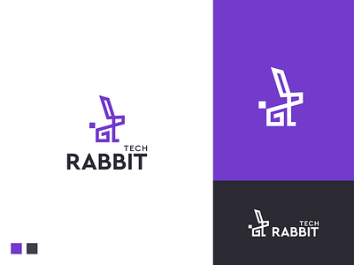 tech rabbit logo app icon app logo application branding bunny creative rabbit software startup startup logo tech visual identity