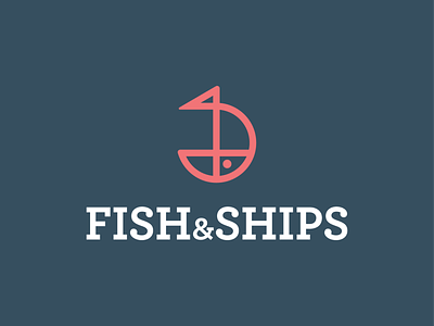 Fish and ships logo design app app icon chips fish food logo logo design nature restaurant salmon sea ship software symbol water