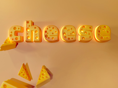 Cheese 3d ty typography