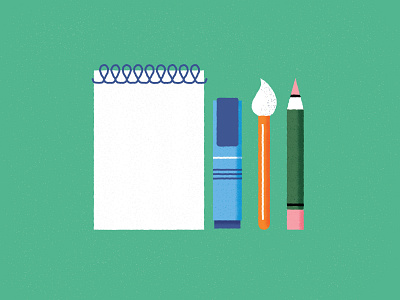 Drawing. brush flat icon illustration notebook pencil texture