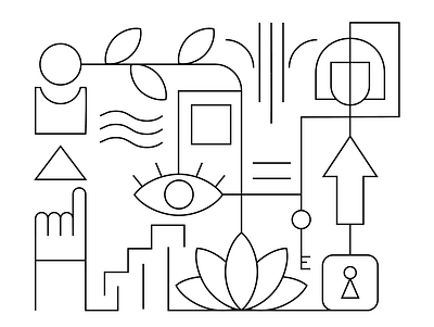 Individual approach approach business eye face hand icon illustration individual key line person plant