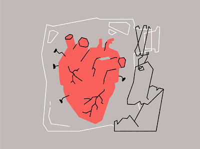 The Heart design geometry heart icon illustration line logo magic minimal poison potion