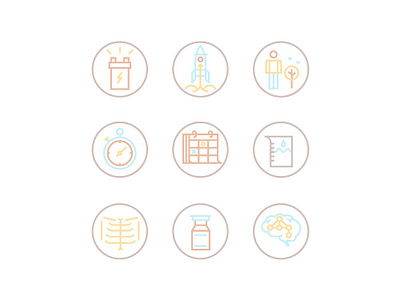Some of the icons for health supplement packaging.