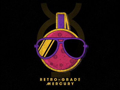 Retro-Grade Mercury 80s astrology derek mohr dj graphic design illustration mercury nasa retro retrowave space sunglasses