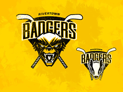 The Badgers animal logos branding derek mohr hockey hockey logo logo logo design michigan sports sports logo yellow