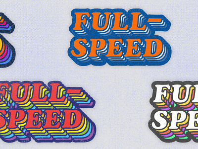 Full-Speed 02 70s 80s clothing design colorful derek mohr fun graphic design racing rainbow retro retrowave sans serif sticker t shirt design textured tshirt wordmark