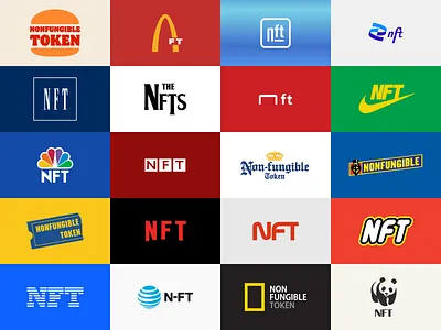 Famous NFT Logos, Part 01 beatles bitcoin branding btc clothing brand corporate crypto derek mohr digital art doge eth ethereum famous logos fast food graphic design logo design nft rebrand streaming typography