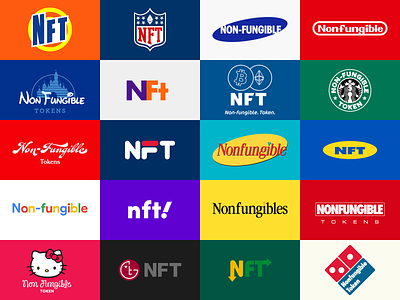 Famous NFT Logos, Part 02 bitcoin branding btc crypto cryptocurrency derek mohr digital art eth ethereum graphic design logo logo design nft non-fungible token redesign typography