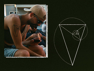 Fibonacci Tattoo branding derek mohr fibonacci geometry golden ratio graphic design illustration math outline science stick poke symbol tattoo triangle