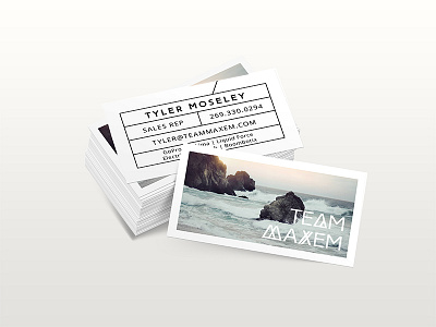 Team Maxem - Business Cards biking business card graphic design outdoor sports sporting goods surfing team maxem