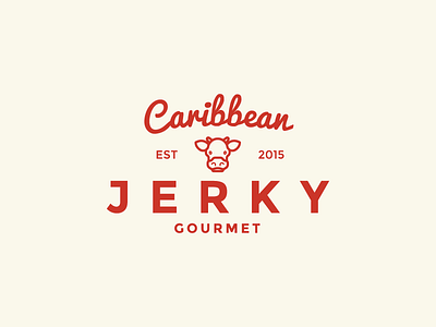 Carribean Gourmet Jerky beef jerky bull caribbean cow derek mohr graphic design jerky logo logo design meat rejected submission