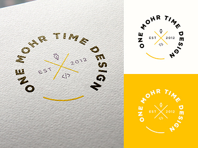 New Logo badge derek mohr freelance grand rapids graphic design hipster logo logo design personal retro web design yellow