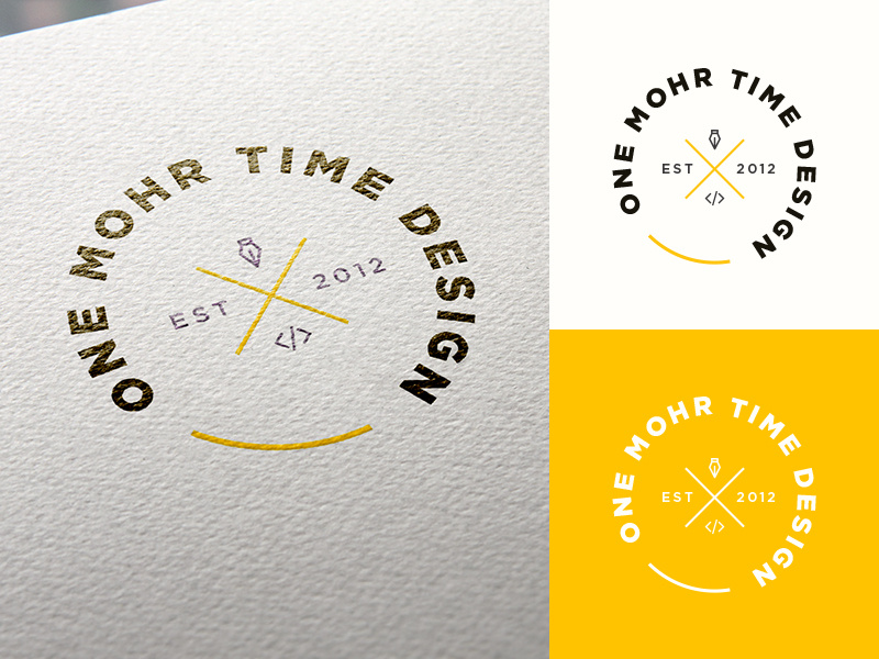 New Logo web design grand rapids graphic design logo design derek mohr retro personal freelance yellow badge hipster logo