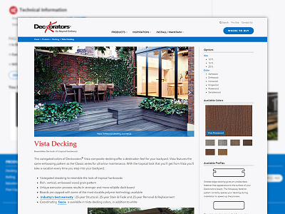 Deckorators.com blue decking ecommerce front end modern responsive ui design web web design web development website wood