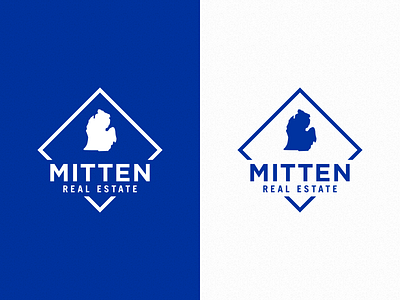 Mitten Real Estate badge blue derek mohr grand rapids graphic design logo logo design michigan monogram real estate realtor trendy