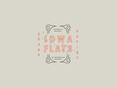 Iowa Flats Badge apartments badge derek mohr grand rapids logo logo design luxury modern typography