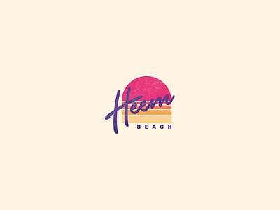 HEEM BEACH 01 badge branding clothing clothing brand clothing label derek mohr grand rapids logo logo design retro retro badge retrowave