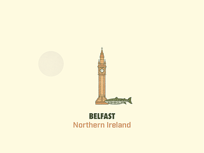 BELFAST, N. IRELAND belfast city cityscape derek mohr hiking illustration northern ireland textured travel traveling united kingdom wandering