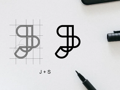 JS branding design icon lettermark logo monogram logo simple