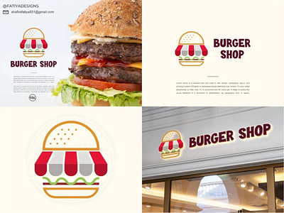 BURGER SHOP agency branding burger design icon lettermark logo miami monogram logo restaurant shop