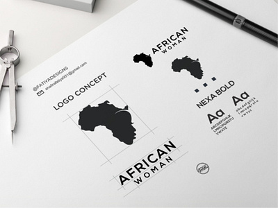 AFRICA WOMAN LOGO africa branding design icon lettermark logo monogram logo negativespace simple vector women