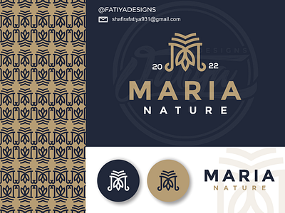 MARIA NATURE LOGO agency artist beauty branding design icon illustration lettermark logo logoplace logos london luxury monogram logo nature newyork paris simple usa vector