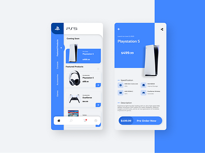 Playstation 5 Pre Order android app games gamestore mobile playstation playstation5 pre order redesign store ui ux