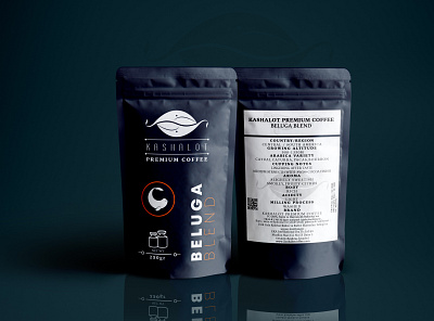 Kashalot Beluga Pouch brand design branding branding design coffee coffee brand coffee pouch graphicdesign mock up photoshop photoshop template