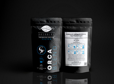 Kashalot Orca Filter Pouch brand design branding coffee coffeepackaging company branding company logo design graphicdesign mockup photoshop