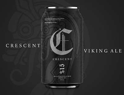 Crescent Viking Ale beer beer branding beercan brand design branding graphicdesign illustrator mockup photoshop viking