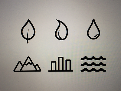 Icon Design city drip earth fire flame graphic design icon leaf mountain ocean sea water