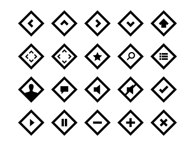 Square Icon Set collection diamond flat free icon icons set square squarecon thenounproject ui web