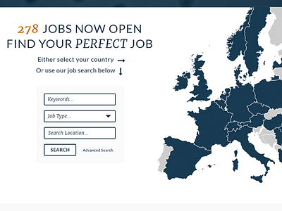 Small Sample Website Design clean design europe form interactive jobs map minimal recruitment agency search ux website
