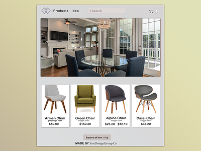 furniture shop website design ecommerce design elegant homepage onilne store furniture startup ui uidesign web