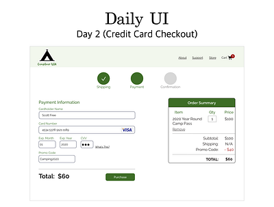 Daily UI (Day 2) dailyui dailyui 002