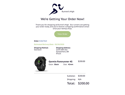 Daily UI (Day 17) dailyui dailyui017 email receipt