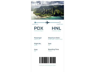 Daily UI (Day 24) boardingpass dailyui dailyui024