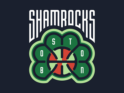 Boston Shamrocks Logo athletic basketball boston branding clover identity logo shamrock shamrocks sport sports typography wnba