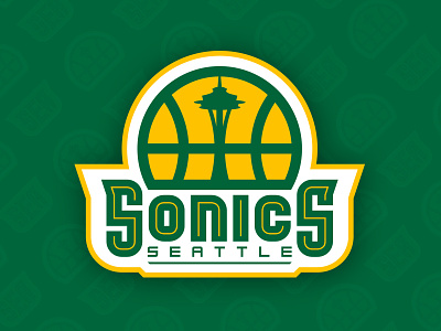 Seattle Sonics Logo basketball branding logo nba seattle seattle sonics sonics sport sports supersonics