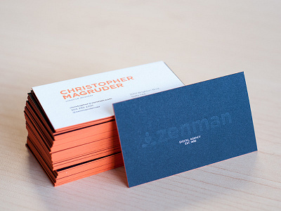 Zenman :: Business Cards branding business card denver letterhead logo print stationery set zenman