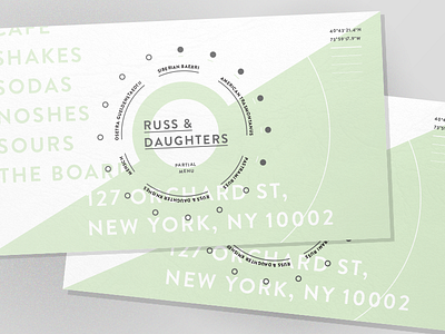 Just for funsies - Russ & Daughters branding design sprint paper postcard