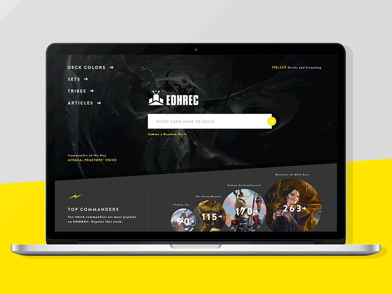 EDHREC - Site Redesign Concept commander concept edh gif magic the gathering mtg redesign site